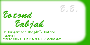 botond babjak business card